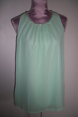 Mintgrön ärmlös blus