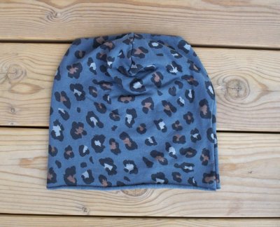 Mössa-Beanie Grå Animalprint
