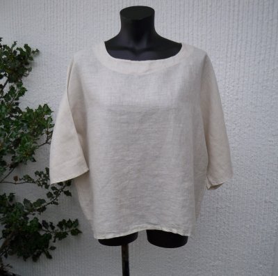 Beige Linneblus Puro Lino