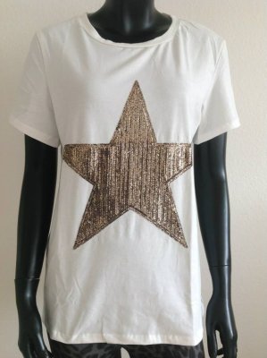 T-shirt Vit med paljettstjärna