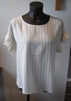Gemini - Luce Randig Blus Vit Brun Linnemix