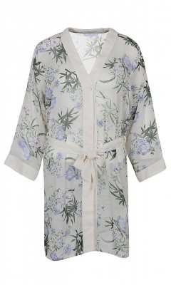 Cremefärgad Mönstrad Kimono