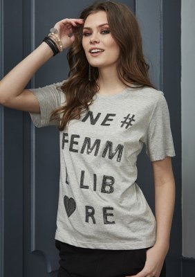 Grå T-shirt Med Paljett Text