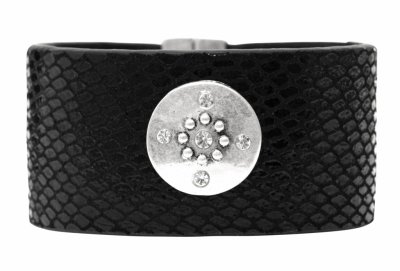 Svart Läderarmband JULINE Dansk Smykkekunst