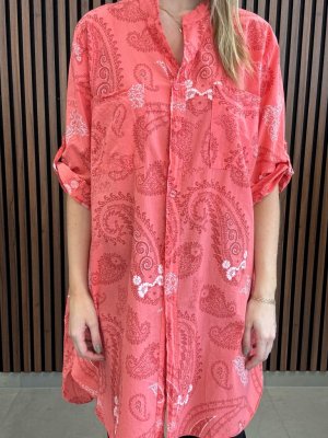 Gemini - Disa Peach Lång Blus Paisley