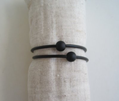 Gummiarmband Dubbla Kulor Svart