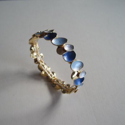 Elastiskt Armband Blått Guld