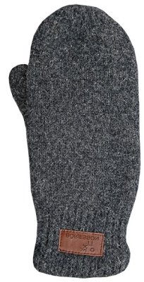 Grå stickade tumvantar Lammull Kilvo Graphite - Börjesson Handskar