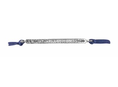 Blått Textilarmband Med Silverdetalj Dansk Smykkekunst