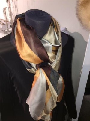 Baglady Silkesjal Brun Multi